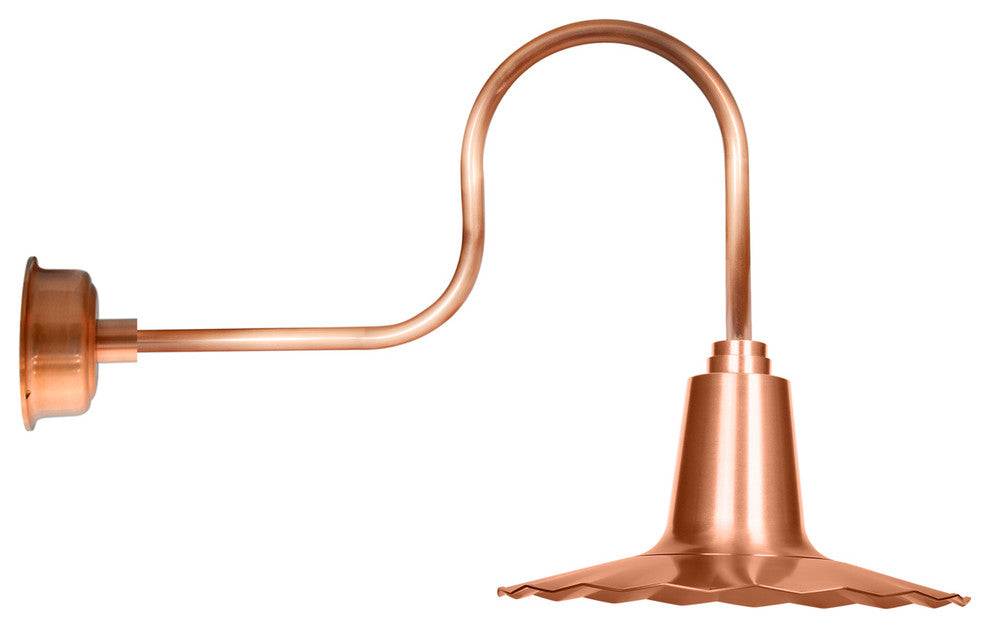16" Iris LED Wall Light With Industrial Arm, Solid Copper