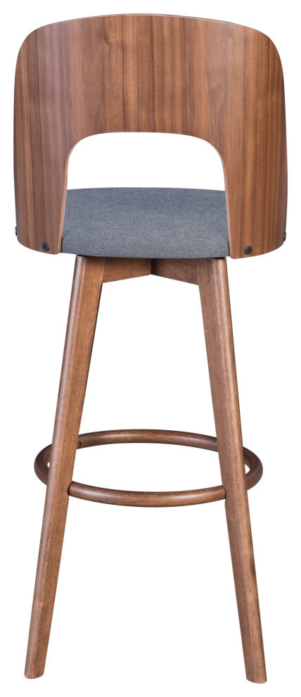 Anton Barstool, Set of 2 Walnut & Dark Gray