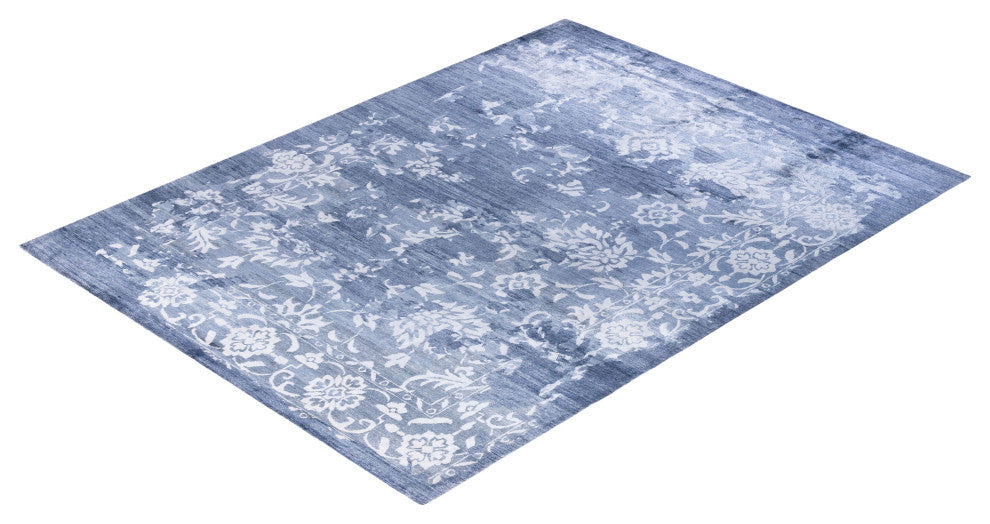 Modern One-of-a-Kind Hand-Knotted Area Rug Gray, 9' 2" x 12' 2"