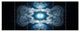 Cabalistic Clear Blue Texture, Abstract Canvas Art Print, 70"x28", 6 Panels