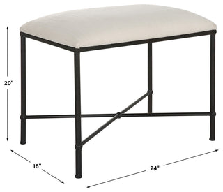 Uttermost Avenham Small Black Framed Bench