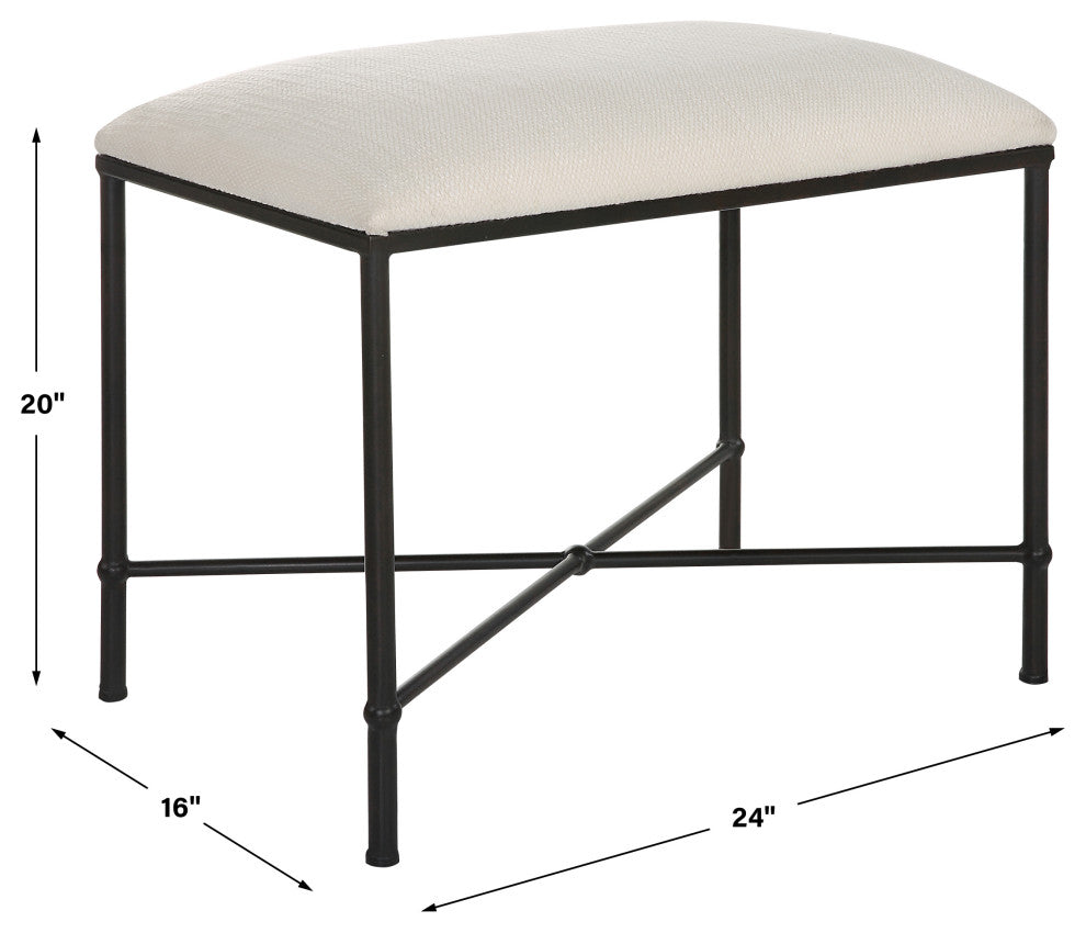 Uttermost Avenham Small Black Framed Bench