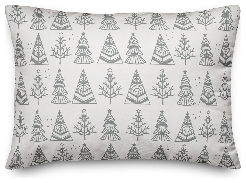 Christmas Tree Pattern 14"x20" Throw Pillow