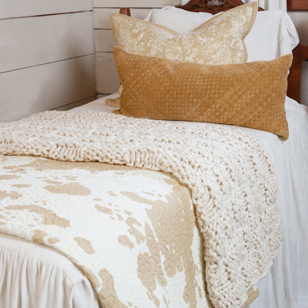 Elsa Cowhide Reversible Quilt Set, 3 Piece, King