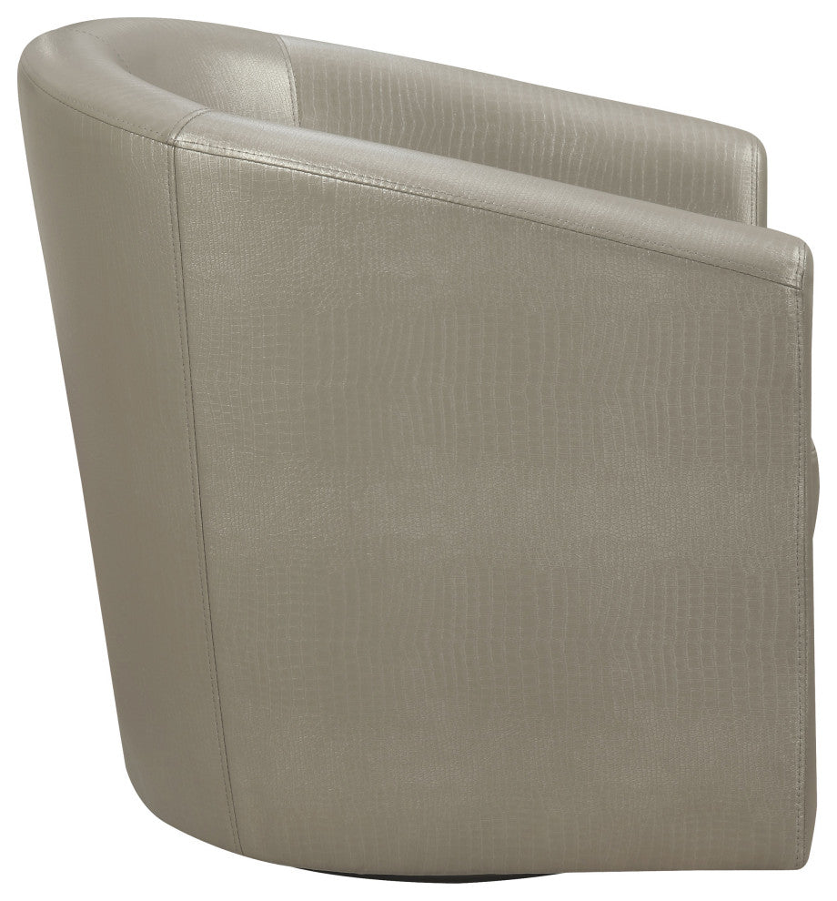 Turner Upholstered Barrel Back Swivel Chair Champagne