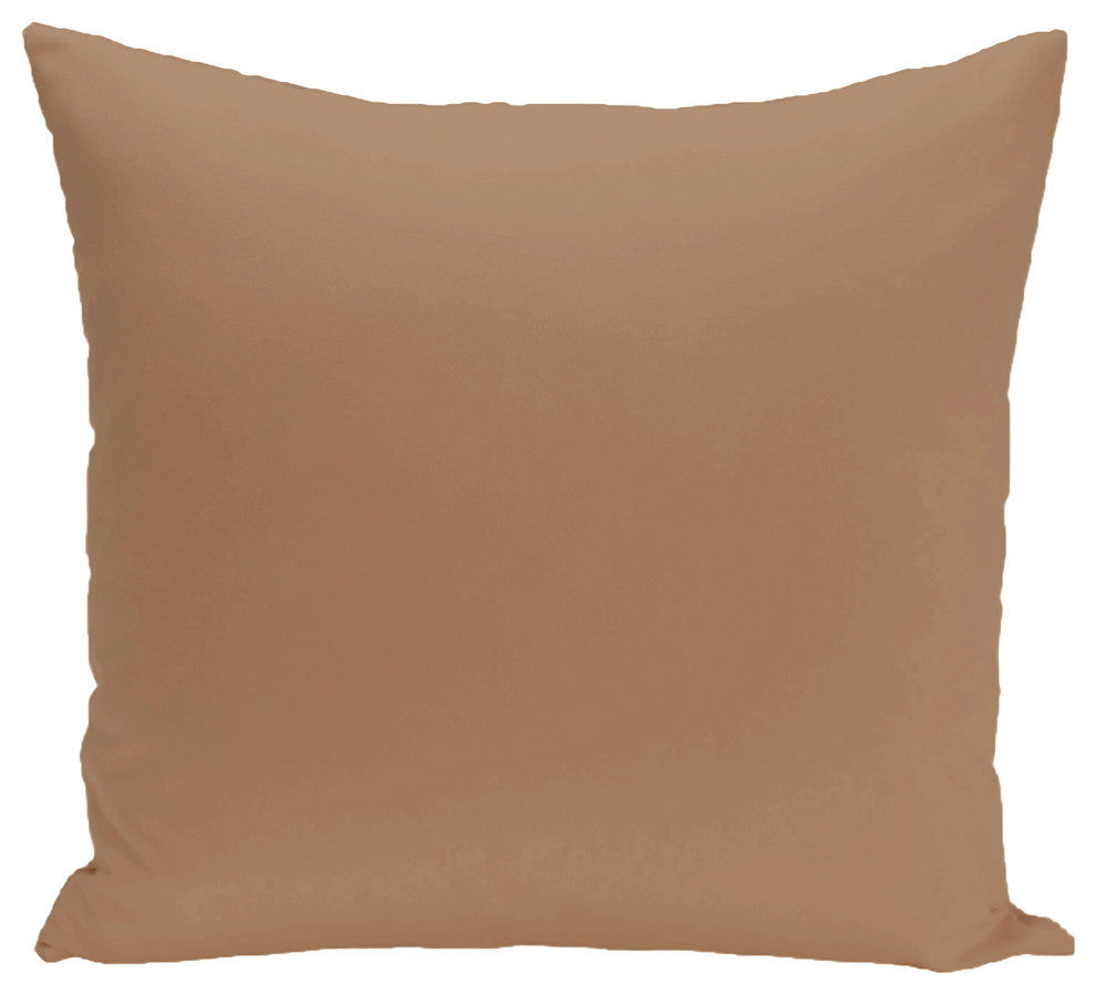 Solid Print Pillow, Beige And Taupe, 18"x18"