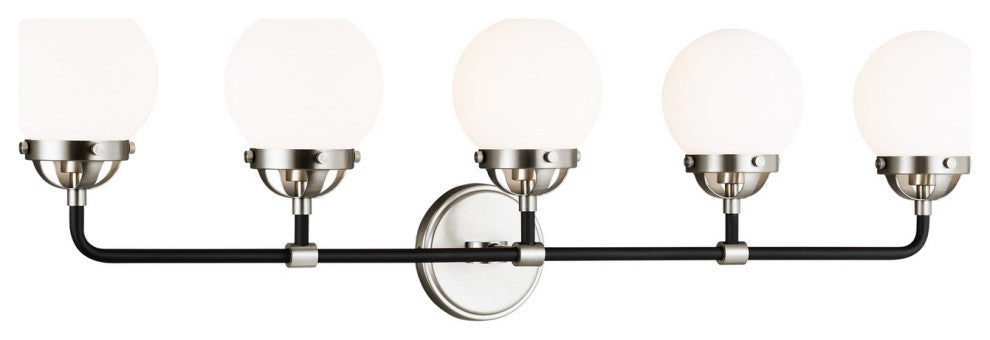 Cafe 5-Light Wall / Bath, Brushed Nickel
