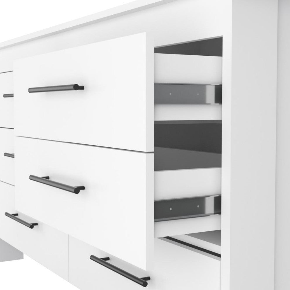 DEPOT E-SHOP: Paris 6 Drawer Double Dresser, 4 Legs, Metal Hardware