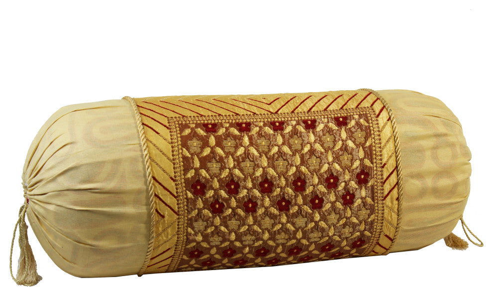 Natural Geo Yellow/Gold Gao Takiya Bolster Pillow, Set of 2