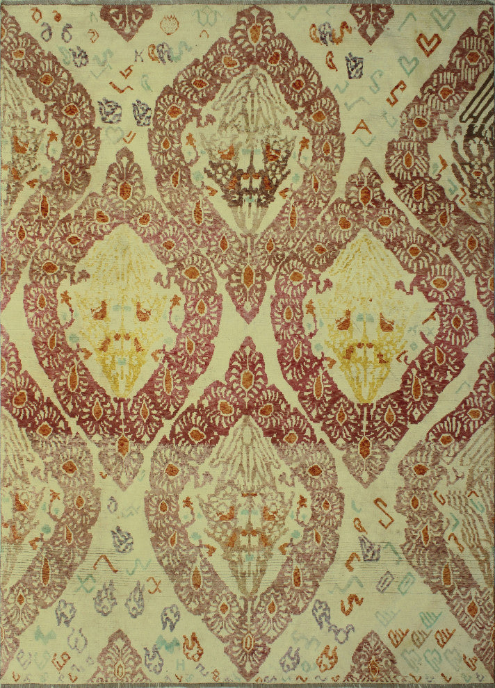 Balochi Okpara Ivory/Gold Rug, 9'7x12'9