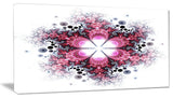 Violet Fractal Flower Pattern, Abstract Wall Art Canvas, 32x16