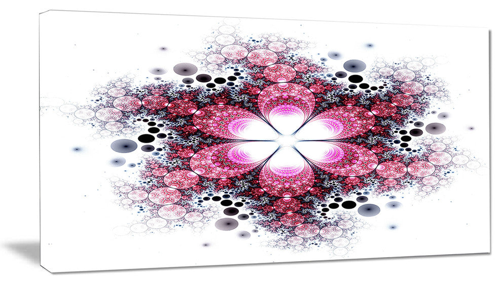 Violet Fractal Flower Pattern, Abstract Wall Art Canvas, 32x16
