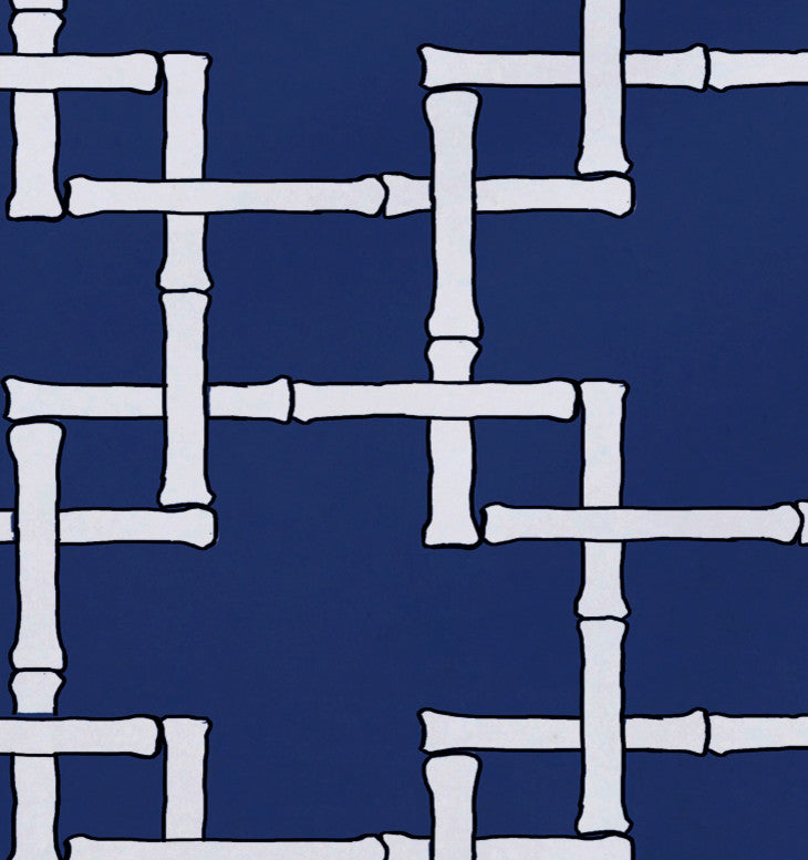 18"x14" Bamboo 1, Geometric Print Placemat, Blue, Set of 4