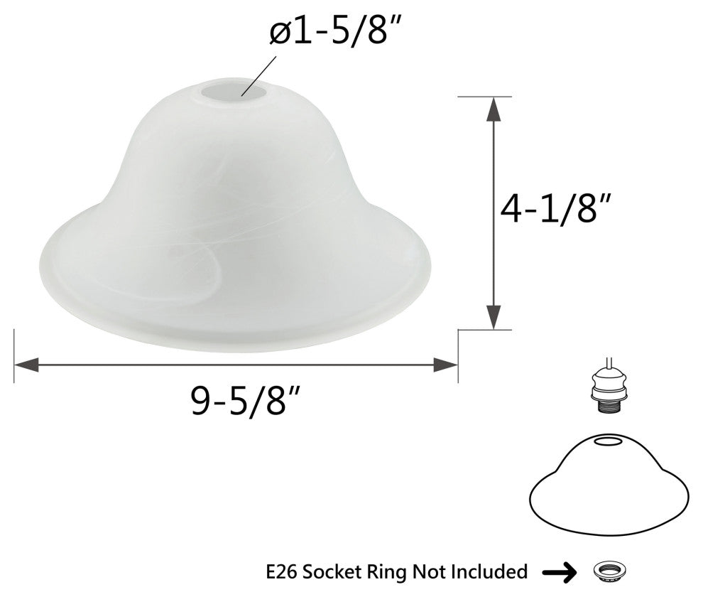 23505-01 Replacement Frosted Torchiere Lamp Glass(42mm) Shade