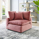 Commix Down Filled Overstuffed Performance Velvet Corner Chair Dusty Rose