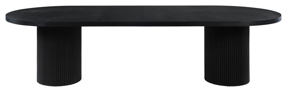 Belinda Oak Wood Dining Table, Black