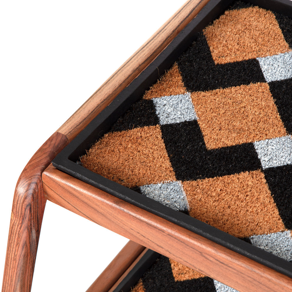 Double-Tier Natural Stand With 2-Pair Rubber Boot Trays Mt. Tam
