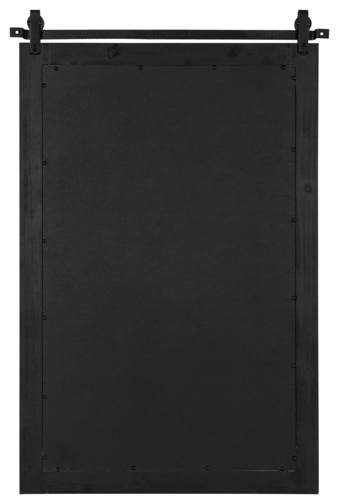 Cates Rustic Wall Mirror, Black 24x38