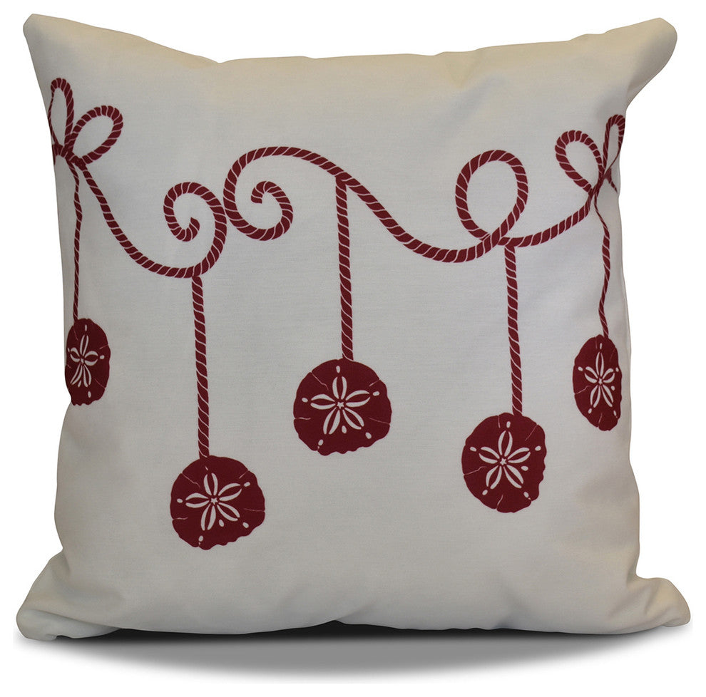 Decorative Holiday Pillow Geometric Print, Cranberry, 20"x20"