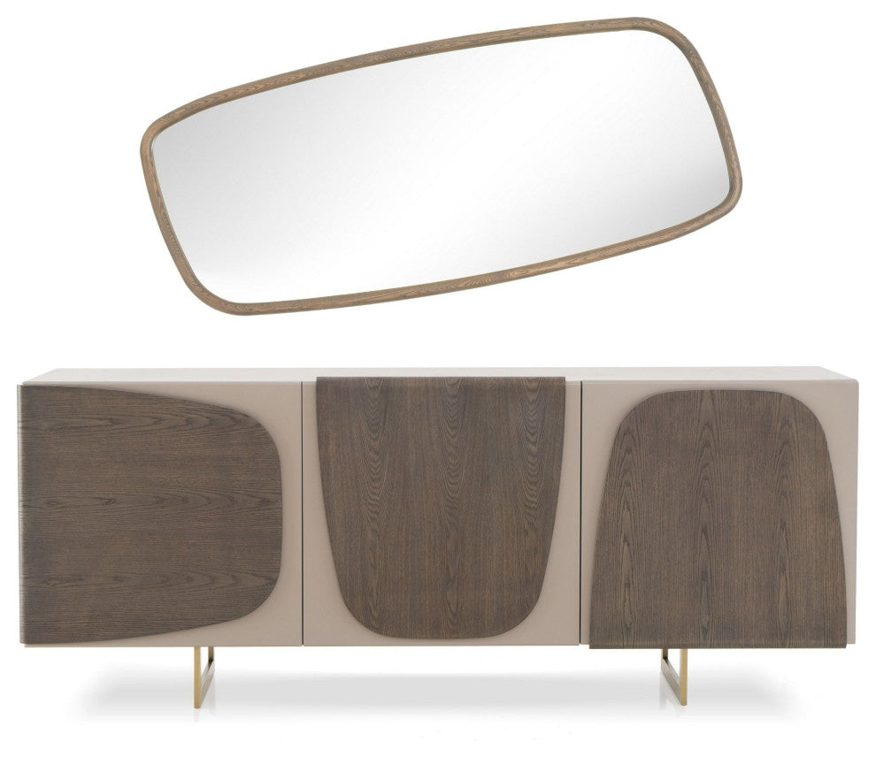 Modrest Wynetta Modern Grey Ash Buffet Mirror