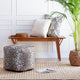 Amur Brown 18" x 18" x 18" Red and Ivory Pouf