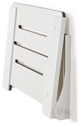 Silhouette Folding Wall Mount Shower Bench Seat, White Seat With White Frame