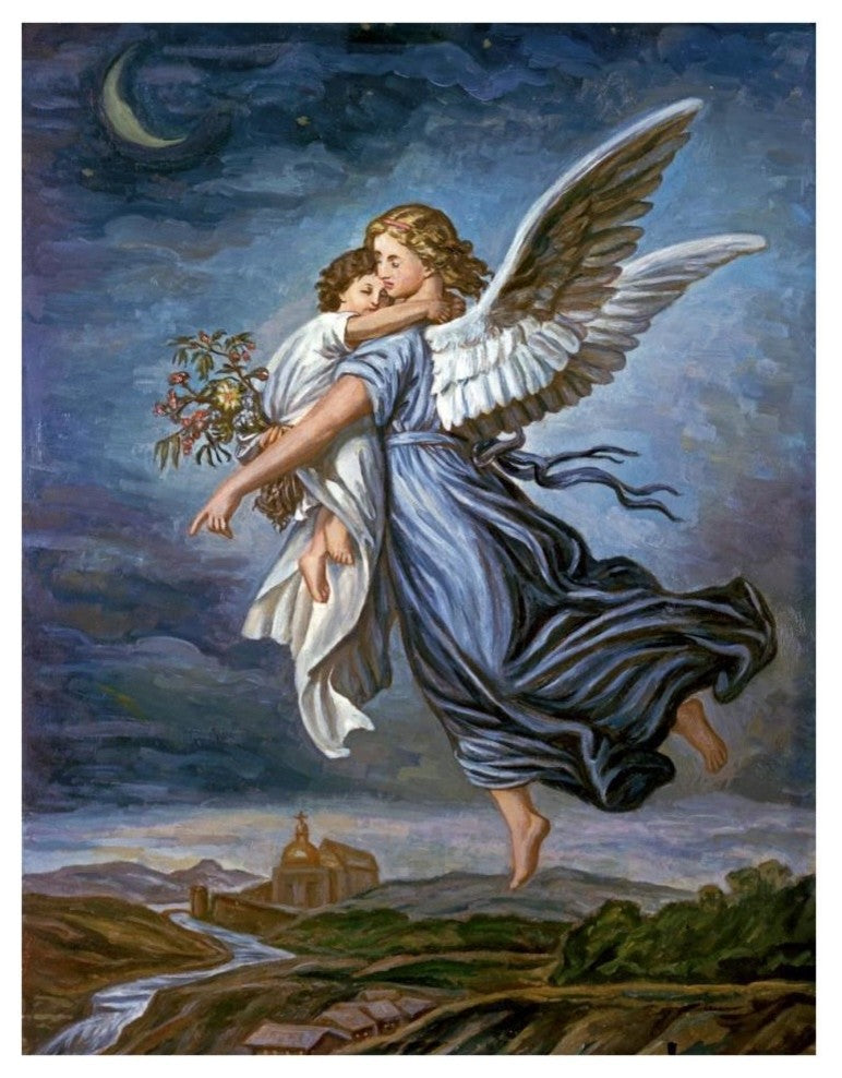 "The Guardian Angel" Digital Paper Print by Wilhelm von Kaulbach, 30"x38"