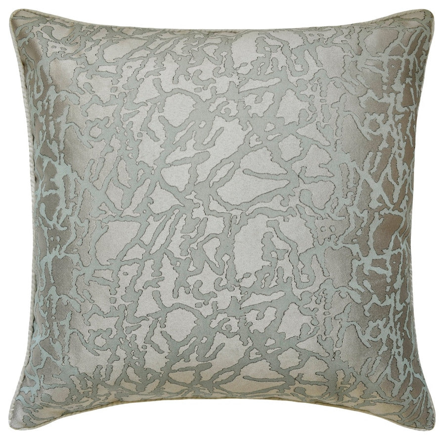 Blue Jacquard Abstract Cushion Cover 14"x14" Throw Pillow Cover - Interlaced