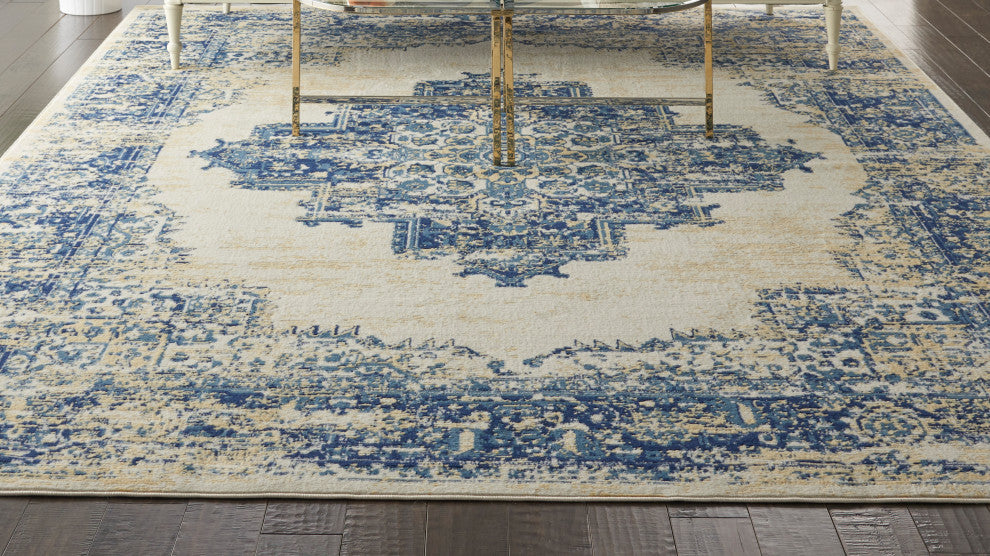 Nourison Grafix 7' x 10' White Vintage Indoor Area Rug