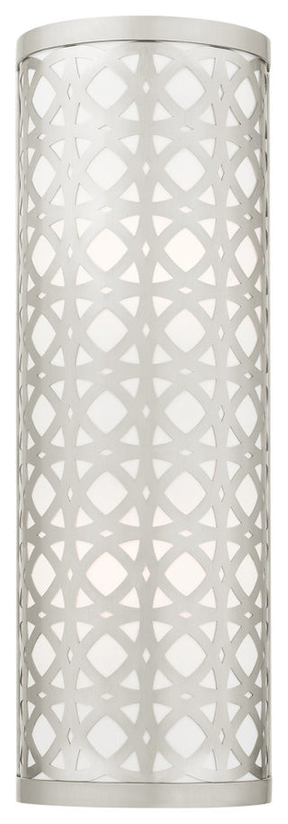 Brushed Nickel Fretwork, Ornamental, Transitional, Sophisticated Sconce