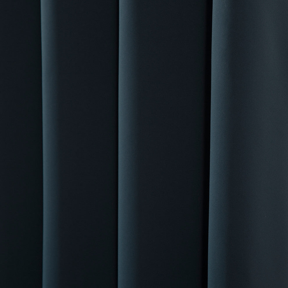 Solid Grommet Top Thermal Insulated Blackout Curtains, Navy, 84"