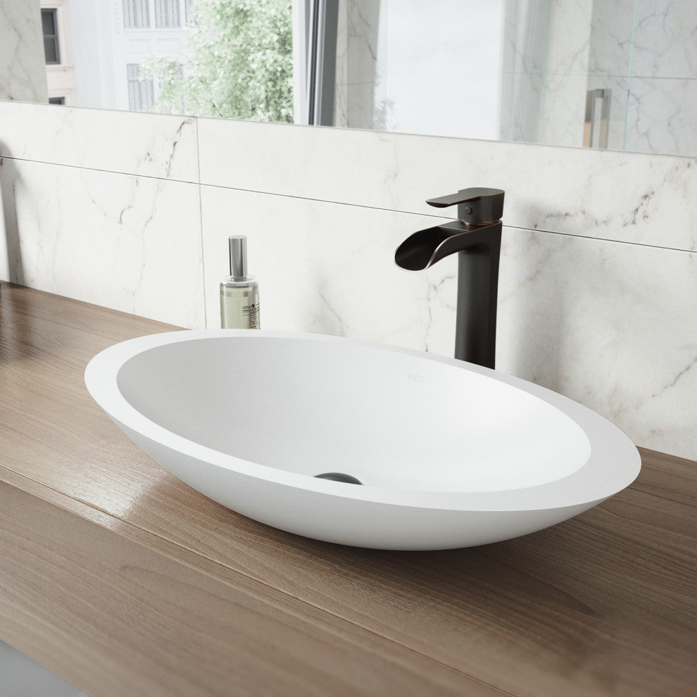 VIGO Niko 11" H Single Handle Single Hole Bathroom Vessel Faucet, Antique Rubbed Bronze, With Pop-Up Drain