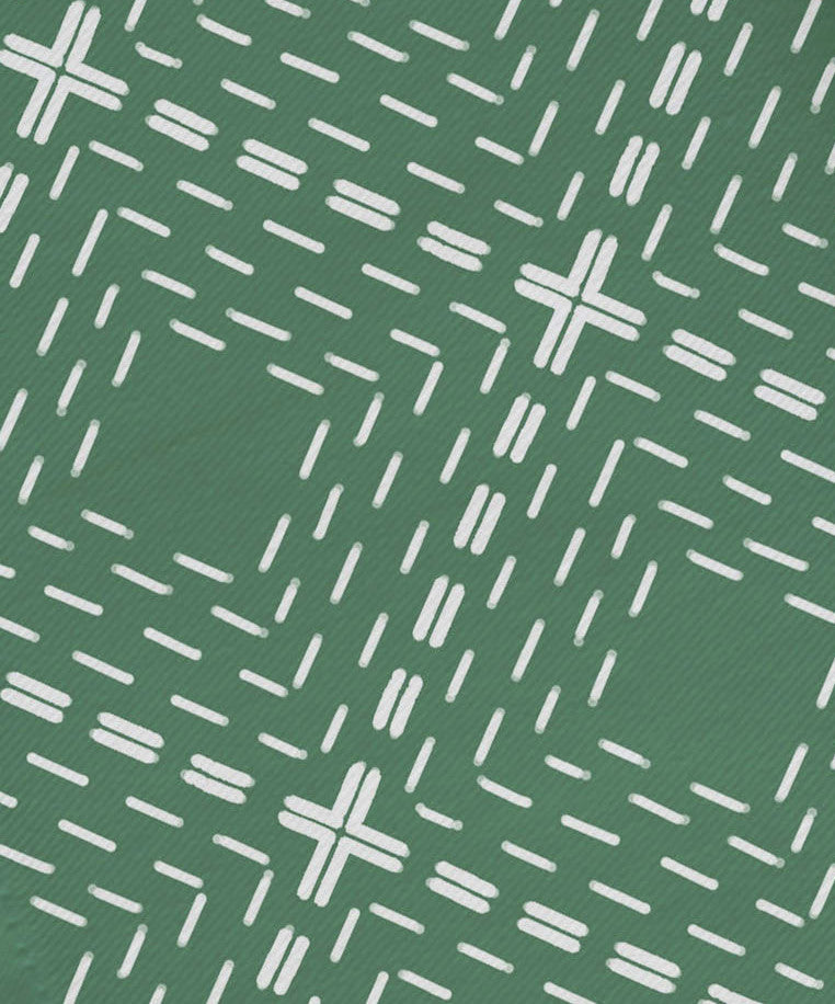 19x19", Dots and Dashes Geometric Print Napkin, Green, Set of 4