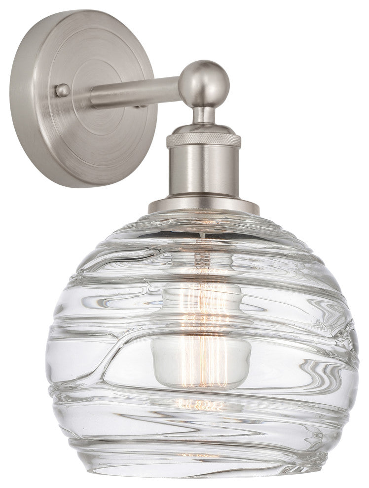 Innovations Athens Deco Swirl 1-Light 8" Sconce, Satin Nickel/Deco