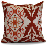 Bombay 6 Geometric Print Pillow, Orange/Rust, 20"x20"