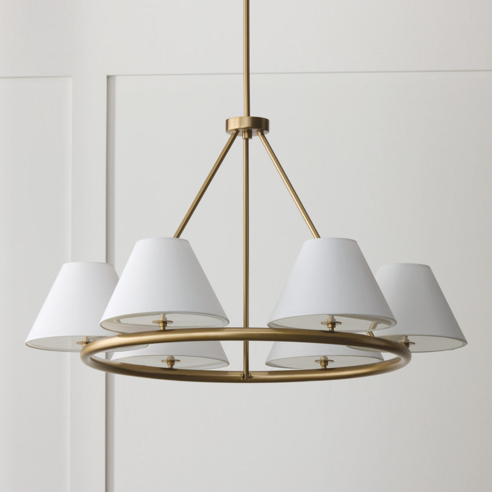 Capital Lighting 453261 Parson 6 Light 35"W Ring Chandelier - Matte Brass