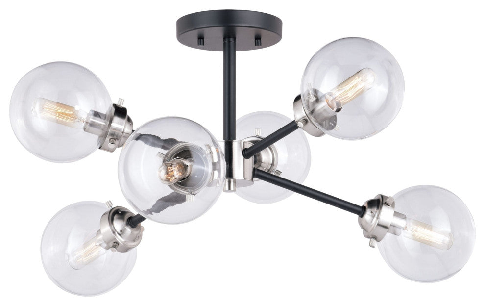 Orbit 25" Semi-Flush Mount, Satin Nickel and Oil Rubbed Bronze