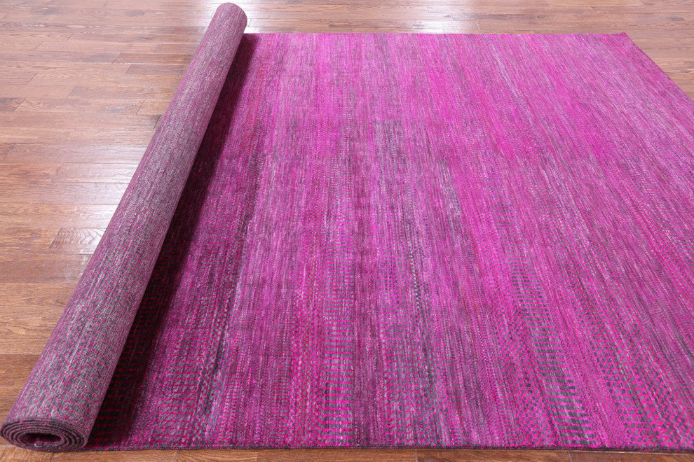 Super Savannah Gabbeh Hand Knotted Wool and Silk Rug 8' 0" X 15' 8"- Q6131