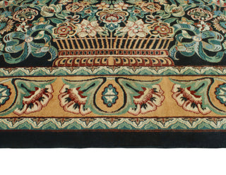 Pak-Persian Dua Black/Light Green Rug, 9'1x12'7