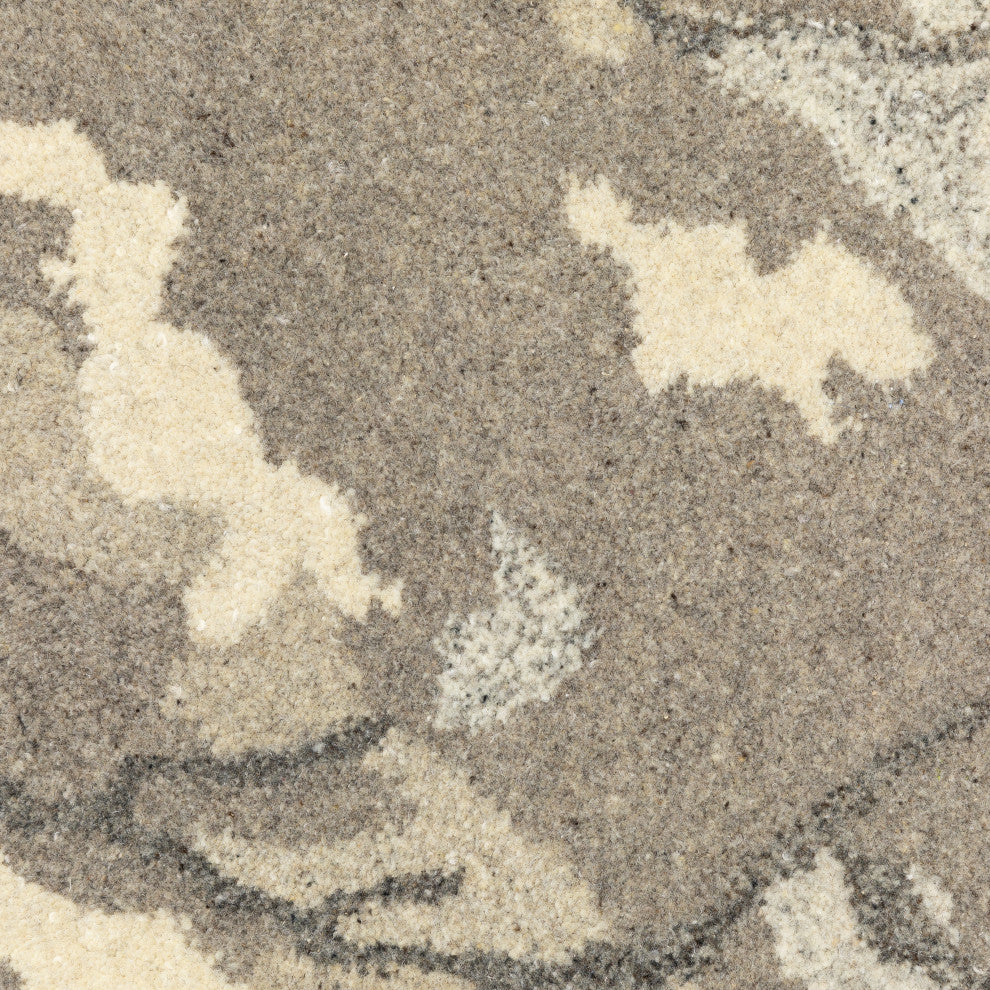 Athena Abstract Grain Beige/ Ivory Hand-Tufted Wool Rug 8' x 10'