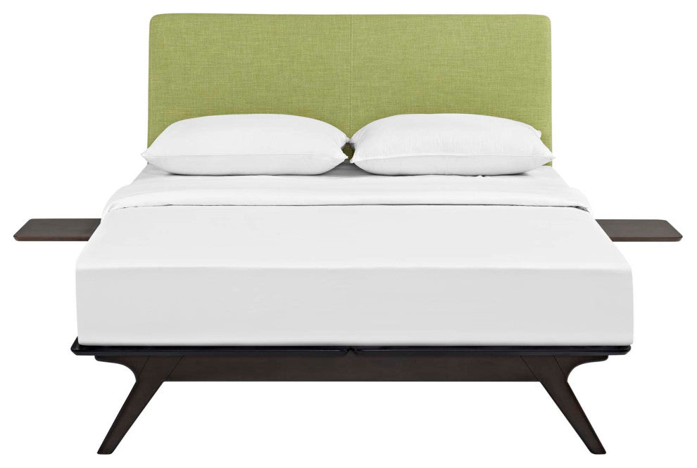 Modway Tracy 3 Piece Queen Bedroom Set, Cappuccino Green