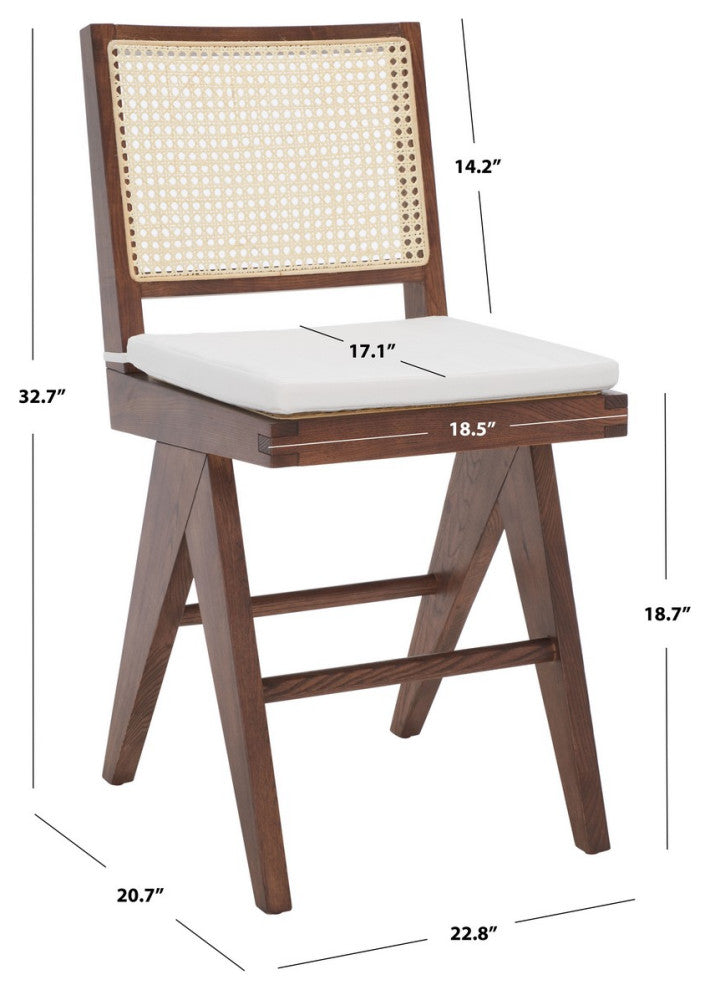 Safavieh Couture Colette Rattan Counter Stool, Walnut/Natural