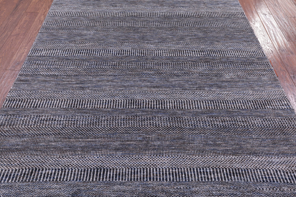 6' 0" X 8' 10" Savannah Grass Wool and Silk Handmade Rug Q11966