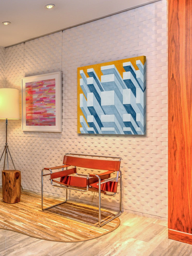 Marmont Hill, "3D Skyscrapers" by Nikki Galapon Print on Wrapped Canvas, 18x18