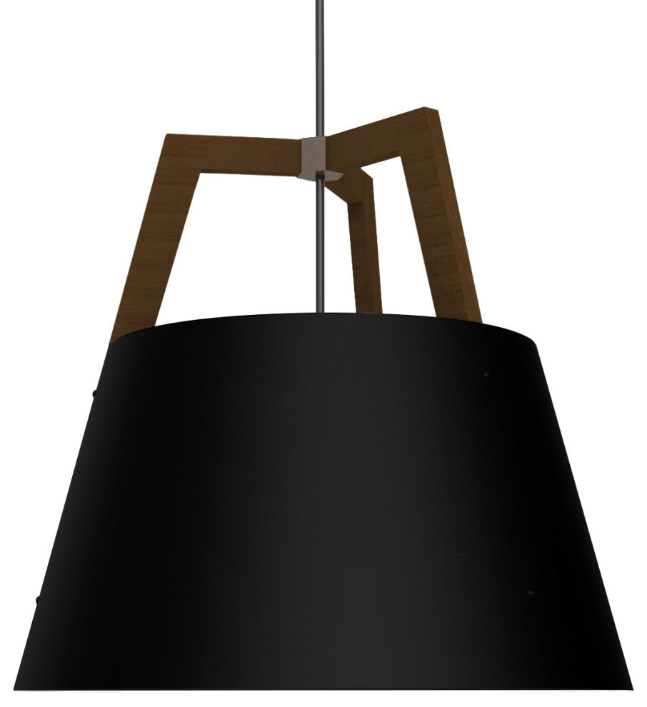 Imber 24 Pendant, Walnut/Matte Black With Diffuser, Incandescent