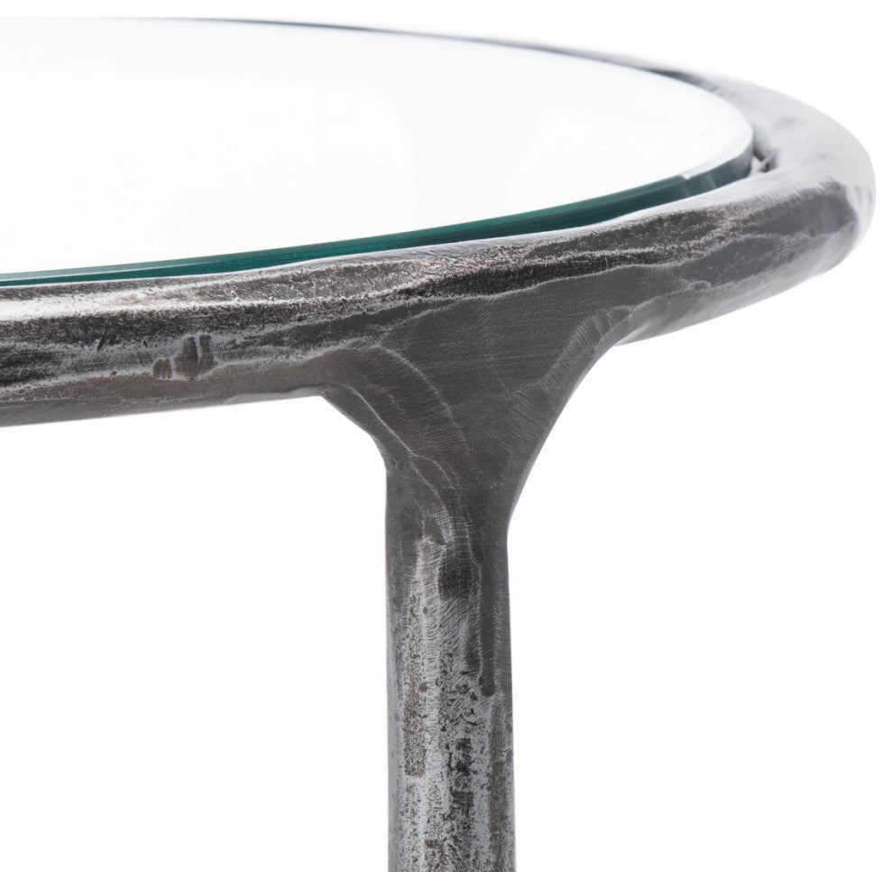 Safavieh Couture Jessa Forged Metal Round End Table, Silver