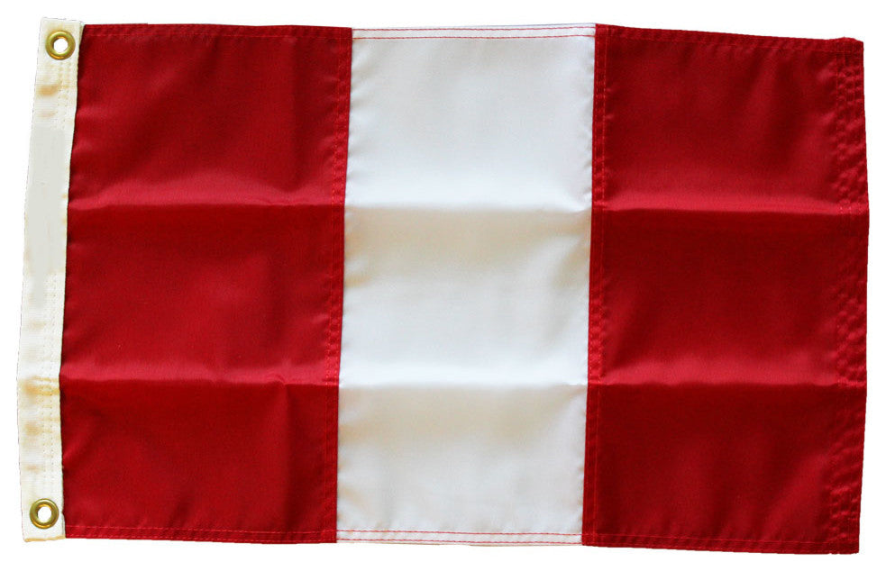 Peru, 12"x18" Nylon Flag, Civil