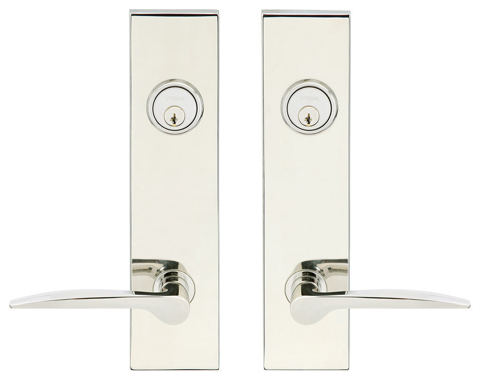 Toronto Lever, Tubular Entry, Double Cylinder, Polished Stainless Steel