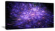 Purple Fireworks on Black, Oversized Abstract Canvas Art Print, 60x28