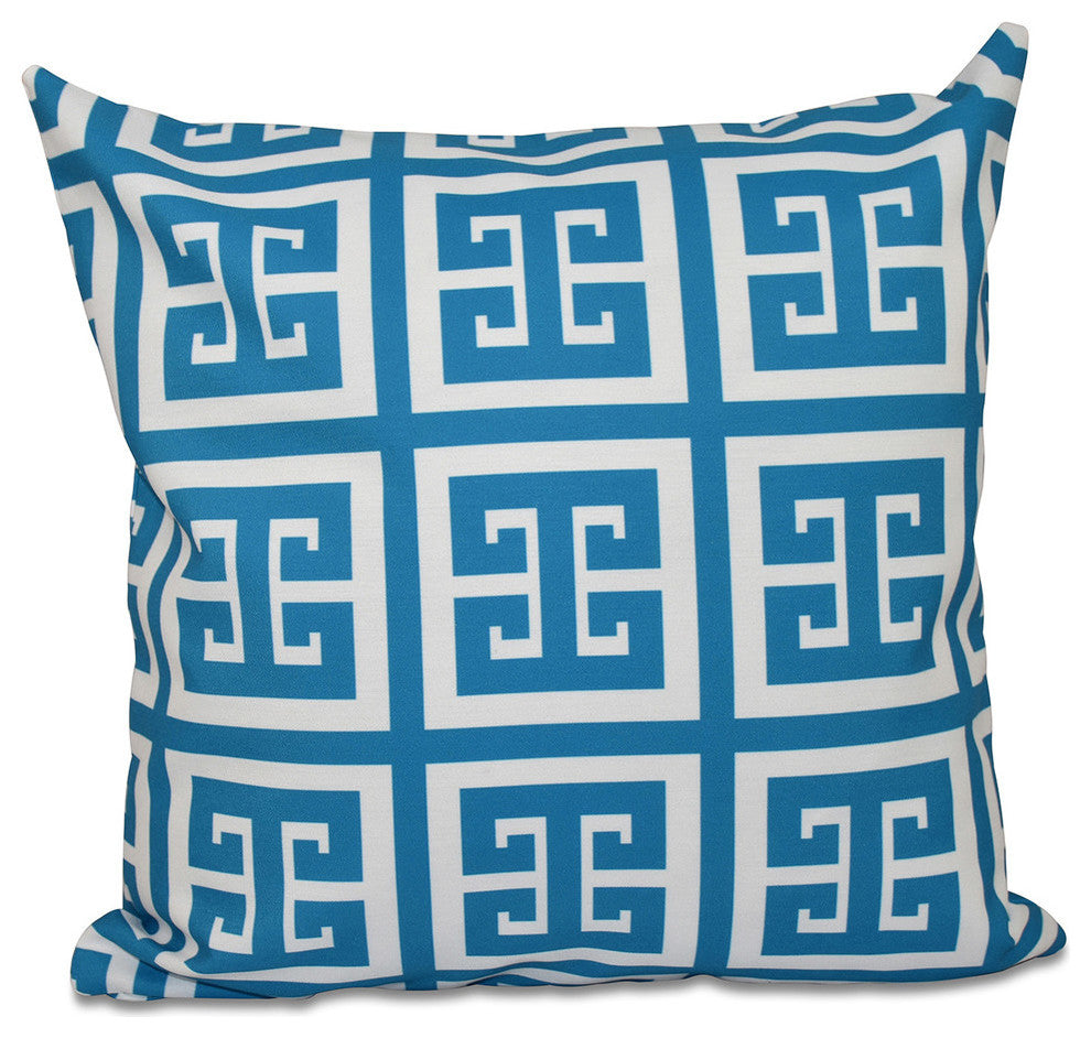 Geometric Decorative Pillow, Peacock, 16"x16"